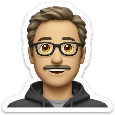 Homme chauve lunette sticker