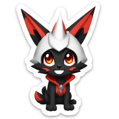 Black and Red Ethereal Cool Edgy Anthro Zangoose Litten Fakémon sticker