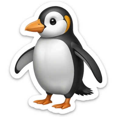 penguin walking to icy mountains sticker