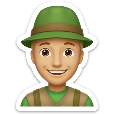 man Character with Green Hats sticker
