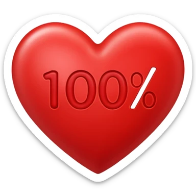 Un cœur au-dessus c'est écrit 100 % sticker