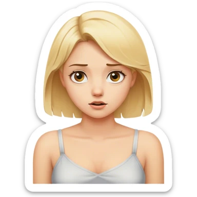 Shrugging shoulders girl blonde  sticker