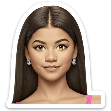 smiling girl with brown hair sticker