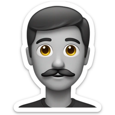 Enfado con bigote sticker