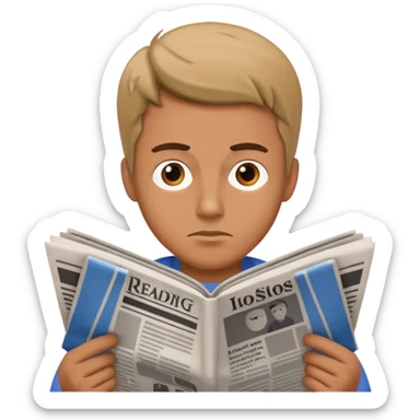 read paper with no rection man sticker