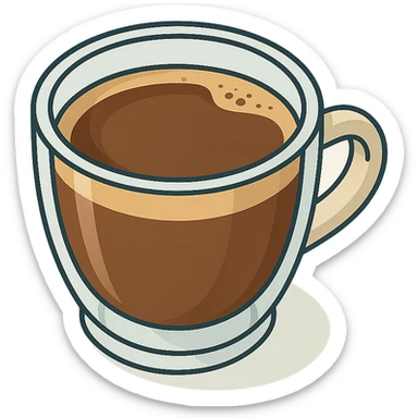 coffee in a double-walled cup, isometric view, 2D isometric style, detailed drawing, detailed shadows and highlights, clean contours, soft lighting, transparent background sticker