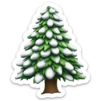 Snow-covered Christmas tree sticker