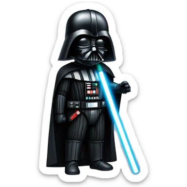 Darth vader holding a lightsaber sticker