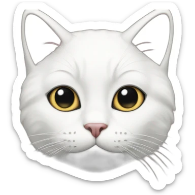 Coquette white cat sticker