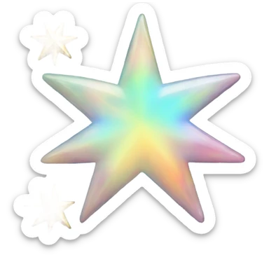 opal 4 point star roudned corners sticker