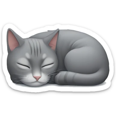 a grey cat sleeping sticker