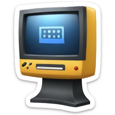 monitor with videogame playing sticker
