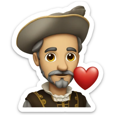 Cervantes holds his heart in his hand sticker
