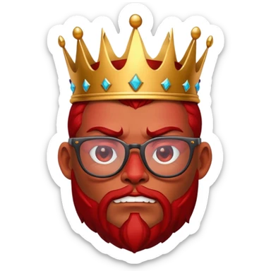 Diablo con corona y gafas sticker
