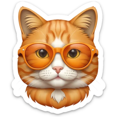 Orange cat with sunglasses  sticker