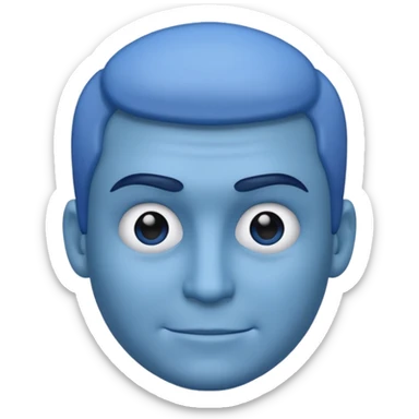 emoji of a racially ambiguous man, who looks serious. no skin color please. use a color. sticker