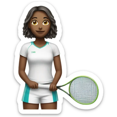 Girl with tennis Racket  sticker