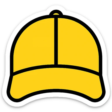 yellow baseball cap sticker