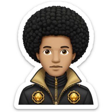 Homme noir avec un afro et style  sticker
