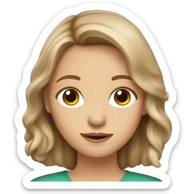 hungarian girl with mid lenght light brown hair and grey eyes sticker