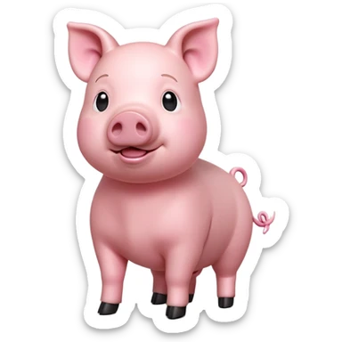 cinematic-[realistic pig]-realistic-full-body-standing-emoji,-tail-flicking-lazily,-head-tilted-dramatically,-sleek-[pink]-skin,-simplified-yet-realistic-focused-features,-highly-detailed,-glowing-with-an-almost-sarcastic-glow sticker