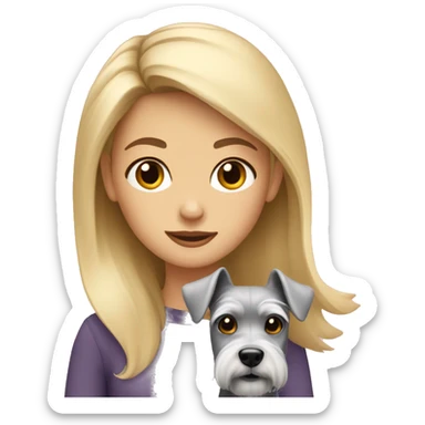 blonde girl with a schnauzer sticker