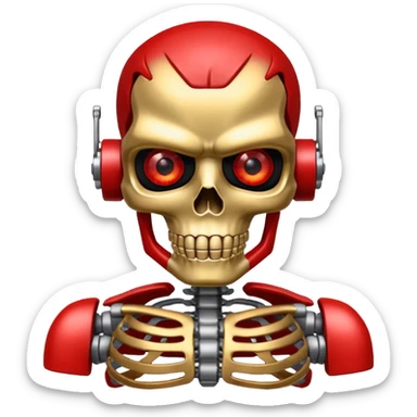 red eyed Terminator with metal skeleton sticker