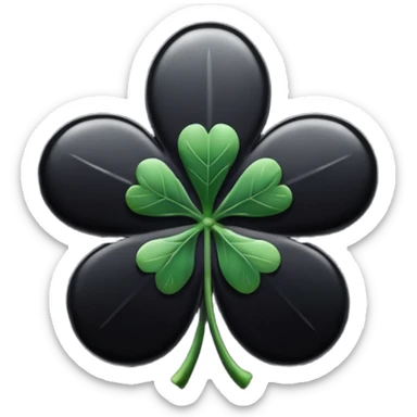 Five leaf black clover sticker
