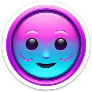 futuristic glowing like, neon purple and cyan light, dark background, digital tech style sticker