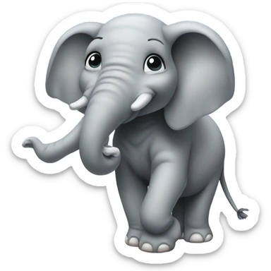 Elephant farting sticker