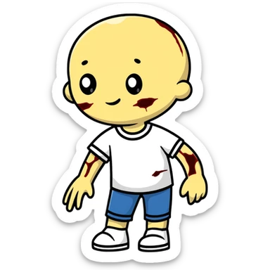 person with scrapes and bruises sticker