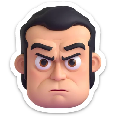 Grumpy bitter person scowling with furrowed brows sticker