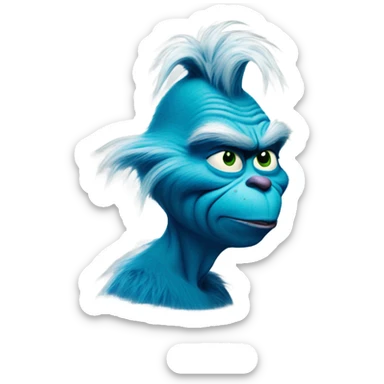 The grinch but he is blue sticker