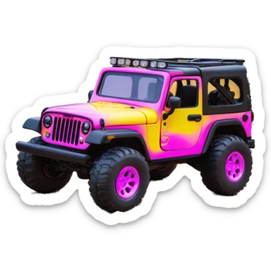 Color shift Pink-yellow Willy’s  army jeep rc car sticker