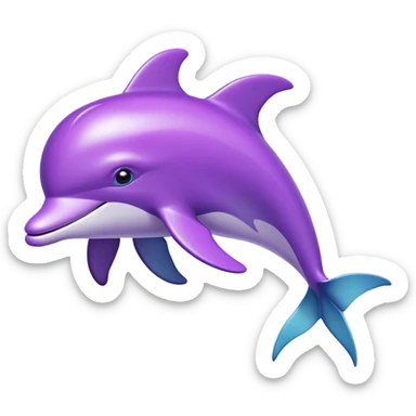 Purple dolphin  sticker