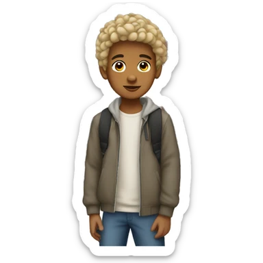 Teenage biracial boy on a street  sticker