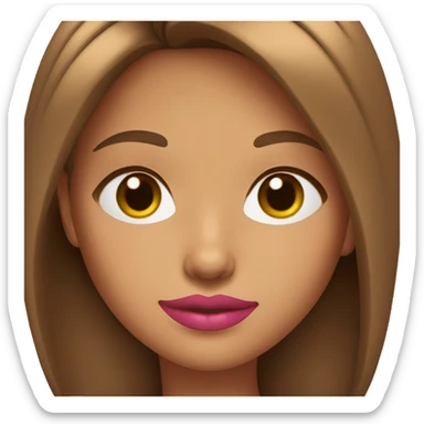 a tanned girl with brown medium hair and pink-ish lips sticker