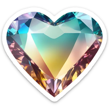 Heart shaped 56-carat mix color diamond sticker