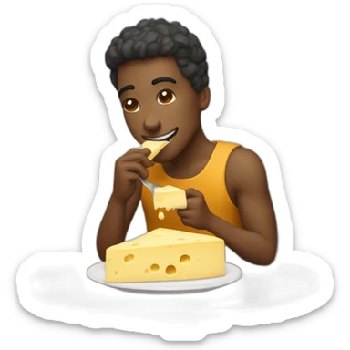 Persona comiendo deditos de queso  sticker