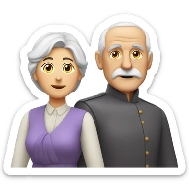 Grandmother and Grandfather monument in the mountains of Artsakh sticker