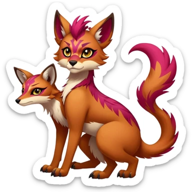 Vibrant dark edgy badass cool Falvie-Fionbri-creature-fursona, full body, with random markings sticker