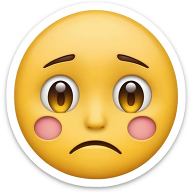 A sad face emoji with a lower lip sticker