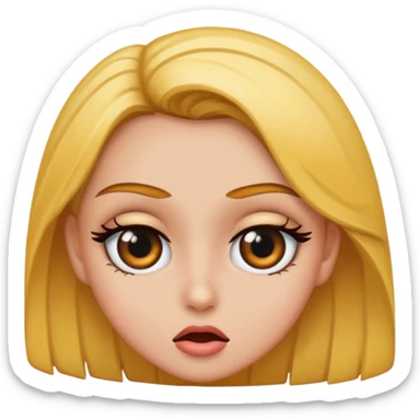 Baddie girl eye rolling at someone  sticker