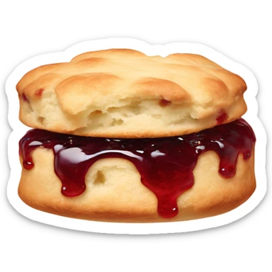 fluffy scone cut open with jam in it sticker
