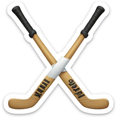 hockey sticks crossing swords sticker