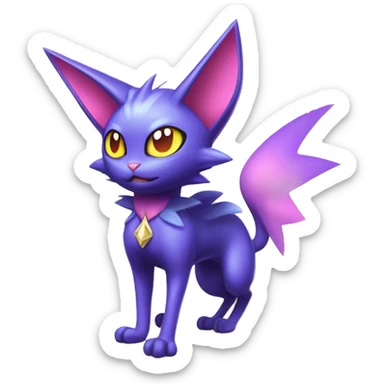 Shiny Kawaii Litten-Noibat-Skitty-Espeon-fusion-hybrid full body sticker