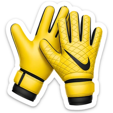 Des gants de gardien de but de foot nike jaune le plus réaliste possible  sticker