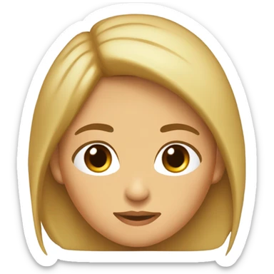 Chica de piel blanca, pelo castaño claro, ojos miel, boca mediana, nariz normal  sticker