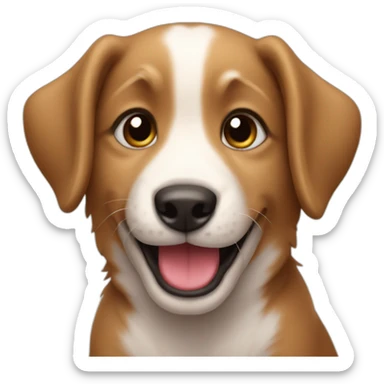 happy puppy with christmas sticker