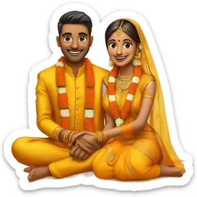 indian wedding haldi ceremony sticker